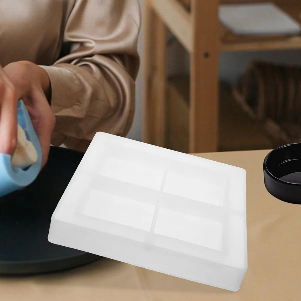 2Pcs DIY Silicone Ashtray Mold Square Shape Reusable Tearproof Mold for Epoxy Resin Crafts Tray Decoration DIY Making Supply