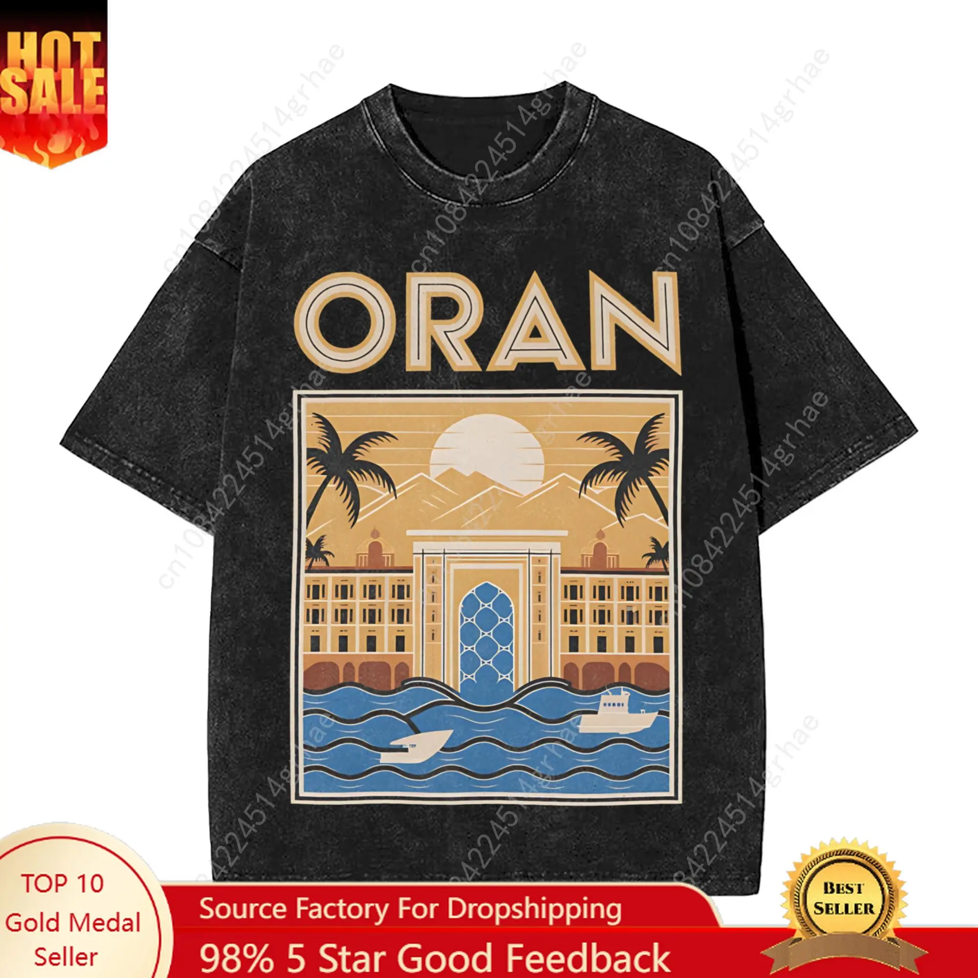 

Algeria Oran DZ T-Shirts Men Unique Pure Cotton Tee Shirt Round Neck Short Sleeve T Shirt Summer Tops