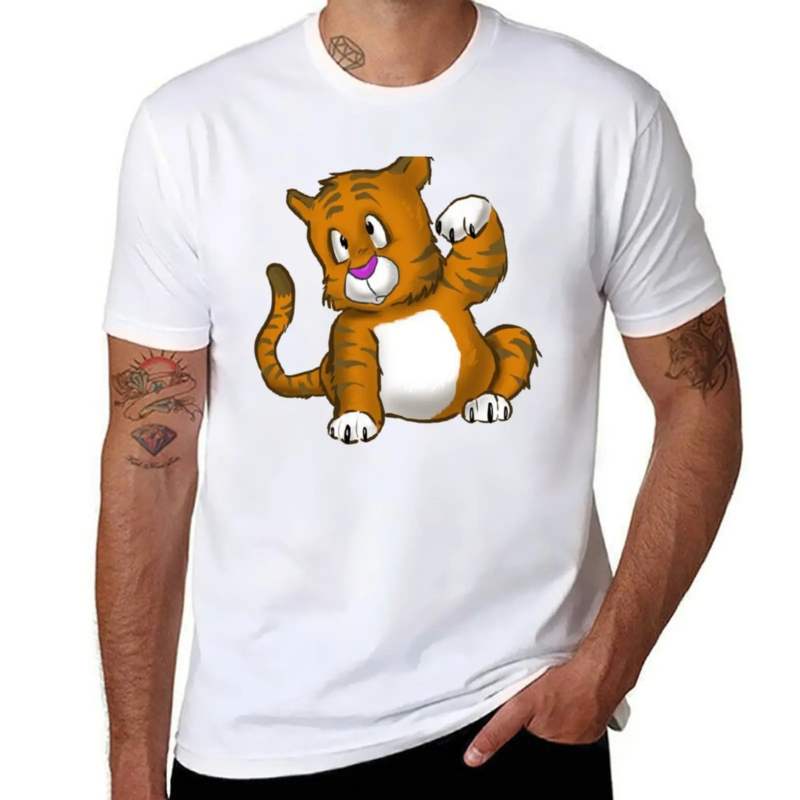 

Cute Tiger Cub T-Shirt cotton t shirts high quality man tshirt T-Shirt