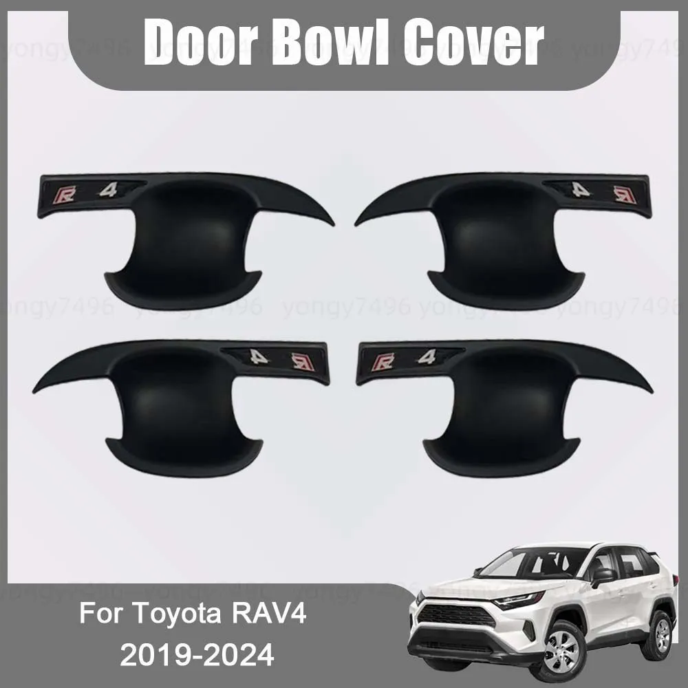 

Car Upgrade Door Bowl Cover For Toyota RAV4 2019 2020 2021 2022 2023 2024 Cars Accessories Black Decoration Styling Stickers