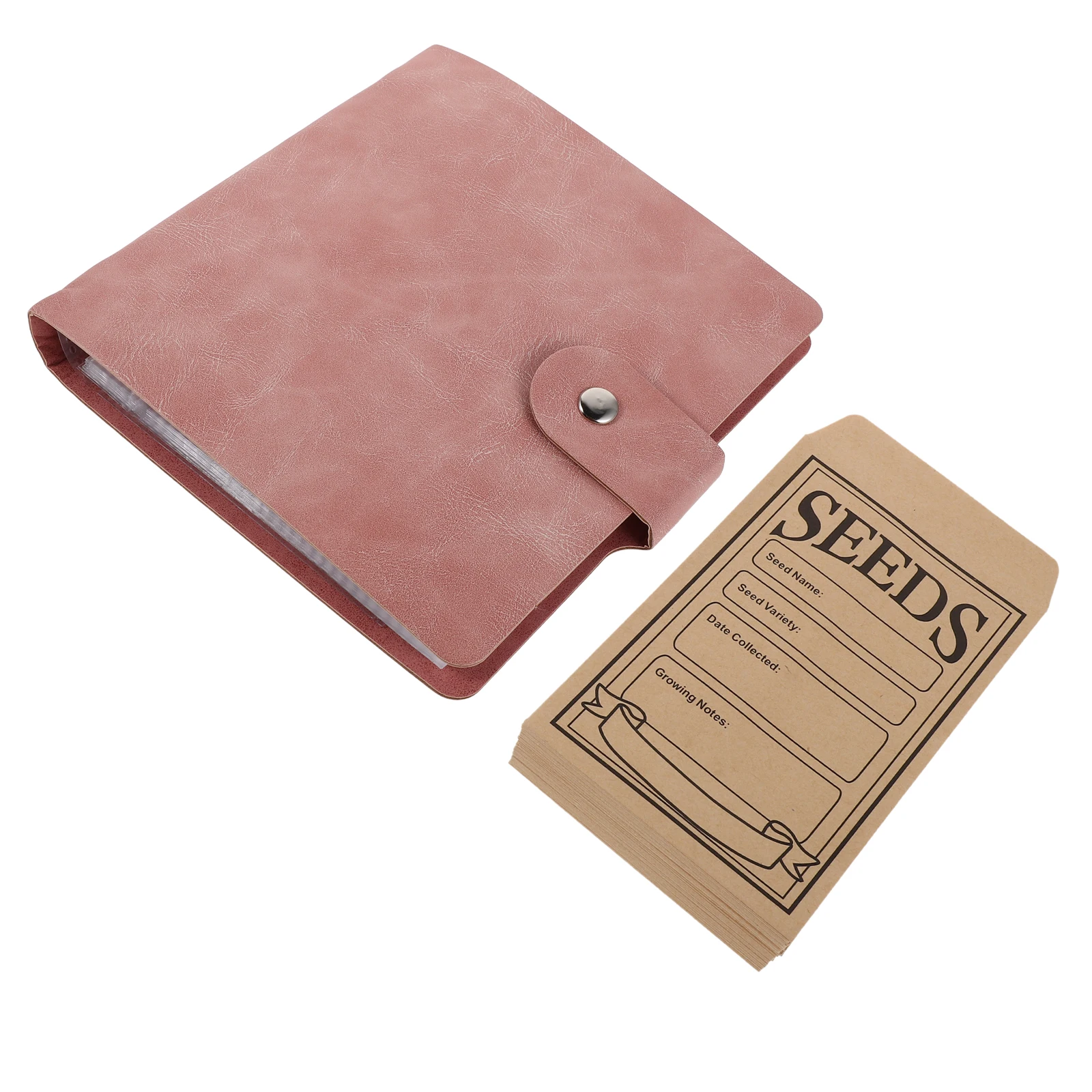 

Seed Storage Album Flower Organizer Sealing Envelopes Keeper Collecting Template Pu Binder for Garden Card Sleeves