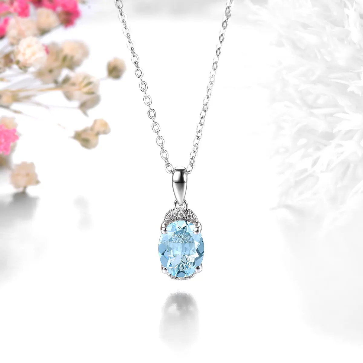 Lohapsie natural aquamarine diamante real 14k ouro branco 1.4 quilates luz azul pedra preciosa feminino clássico romântico jóias finas