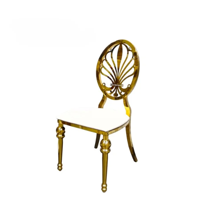 Gold Stainless Steel Chair Round Back for Wedding Banquet Hotel Event Seating USA Market