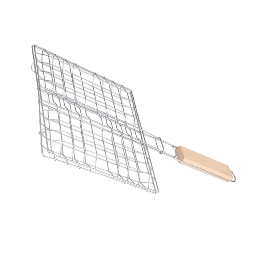 BBQ Net Grilled Fish Clip Tool Grilling Basket Barbecue Stainless Steel Camping Portable Household Rack