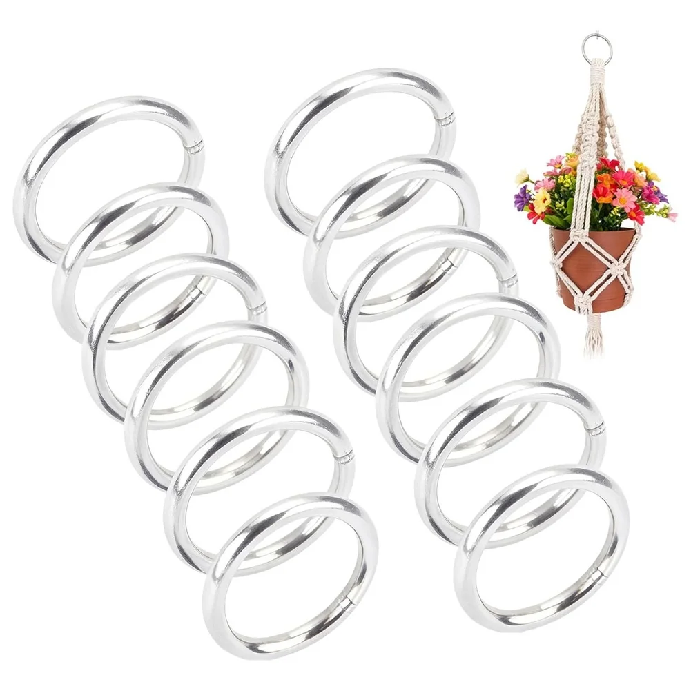 Twelve 304 Grade Stainless Steel O Rings with 30mm External Diameter and 3mm Cross Section for Handmade Crafts