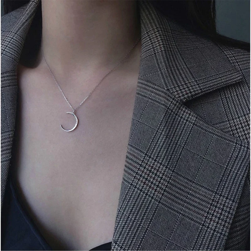 New Fashion Sweet Moon Silver Plated Jewelry Temperament Crescent Clavicle Chain Pendant Necklaces