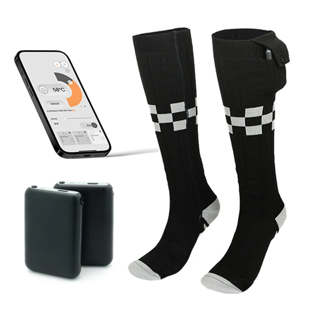 Electric Heated Socks for Men Women APP Control Rechargeable Heating Socks Battery Power Winter Warm Socks Feet Warmer