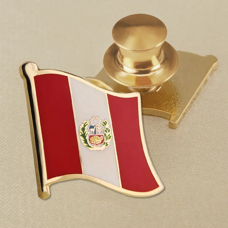 Soft Enamel Peru Flag Lapel Pins