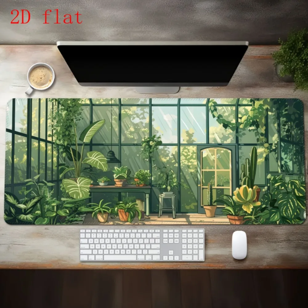 Thick-bottomed table mat featuring a greenhouse garden design and succulent plant patterns alfombrillas gaming tapis de souris
