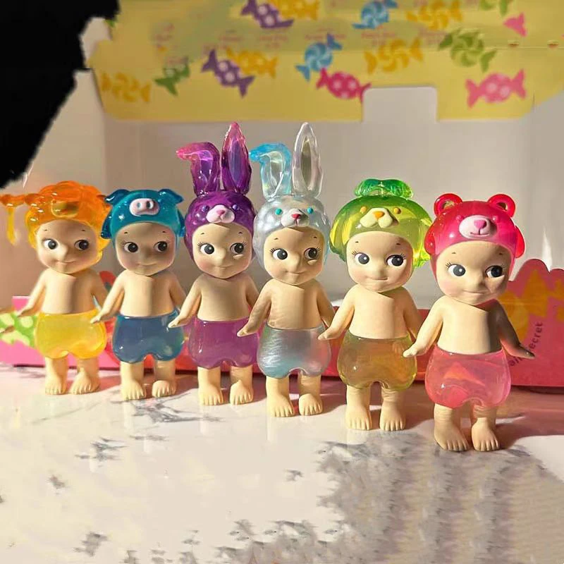 Sonny Angel Candy Series กล่องตาบอด Kawaii สีสันสาว Anti Loss พวงกุญแจการ์ตูนเด็กอะนิเมะ Figurine Pvc ของเล่นของขวัญ