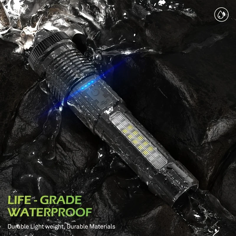 High Power Led Flashlight Type C Rechargeable Led Flashlight Ultra Powerful Torch Light for Outdoor Camping Hiking Flash Light