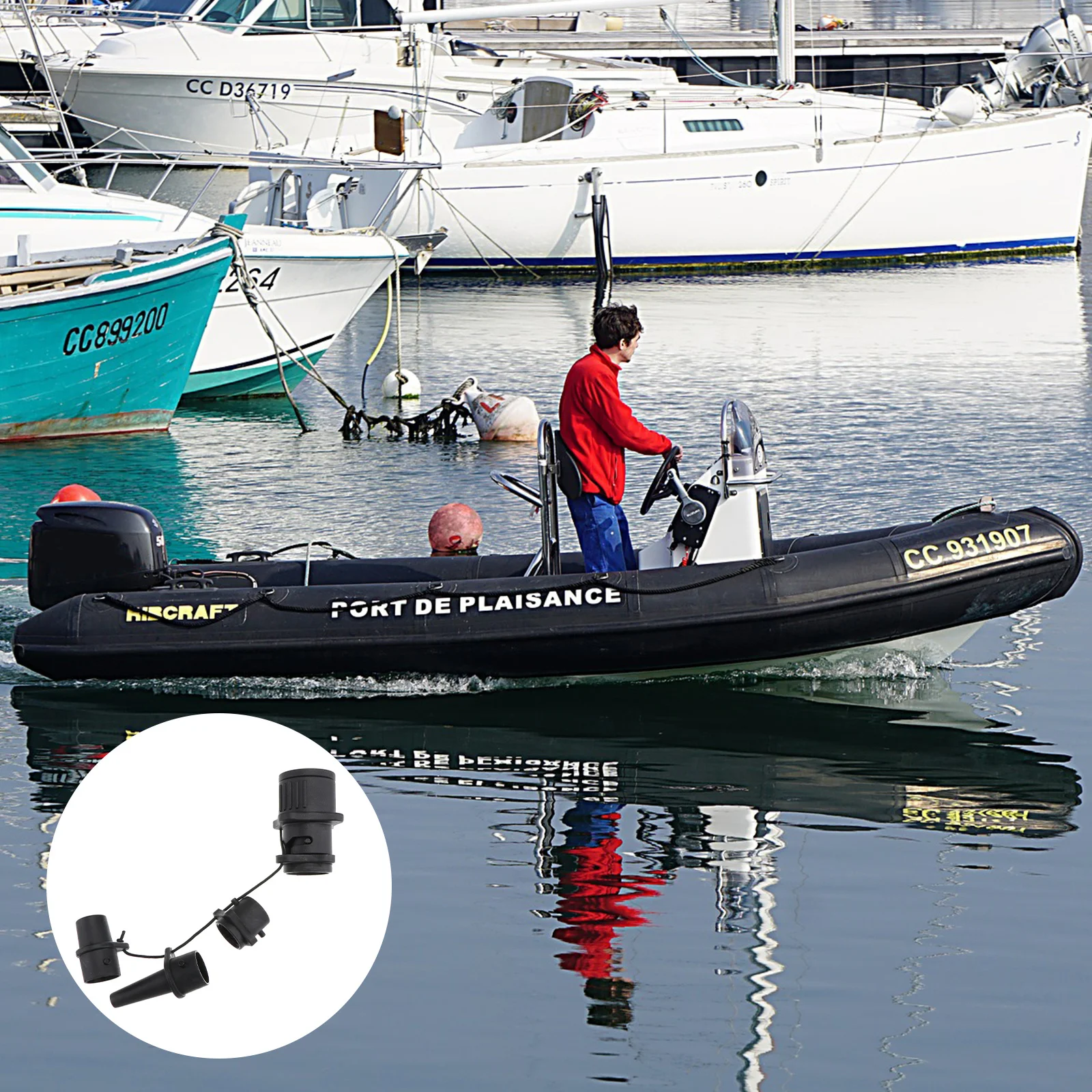 

1Pcs Air Valve Connector Professional Kayak Pump Adapter Leakproof Seal for Dinghy Inflatable Surfboard Air Valves Adaptor