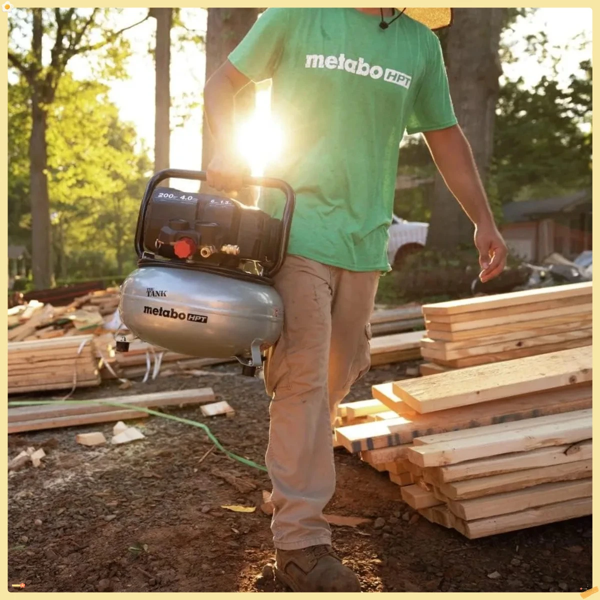 Compressor de ar 6 galões 200 PSI, compressor de panqueca portátil para enquadramento de nailers, revestimento, telhados, modelo EC914S