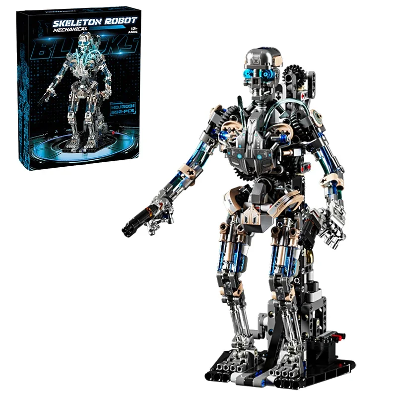 

692 шт., скелет, робот, строительные блоки, обучающая модель, кирпичи, украшение для рабочего стола, игрушки для детей, праздничные подарки
