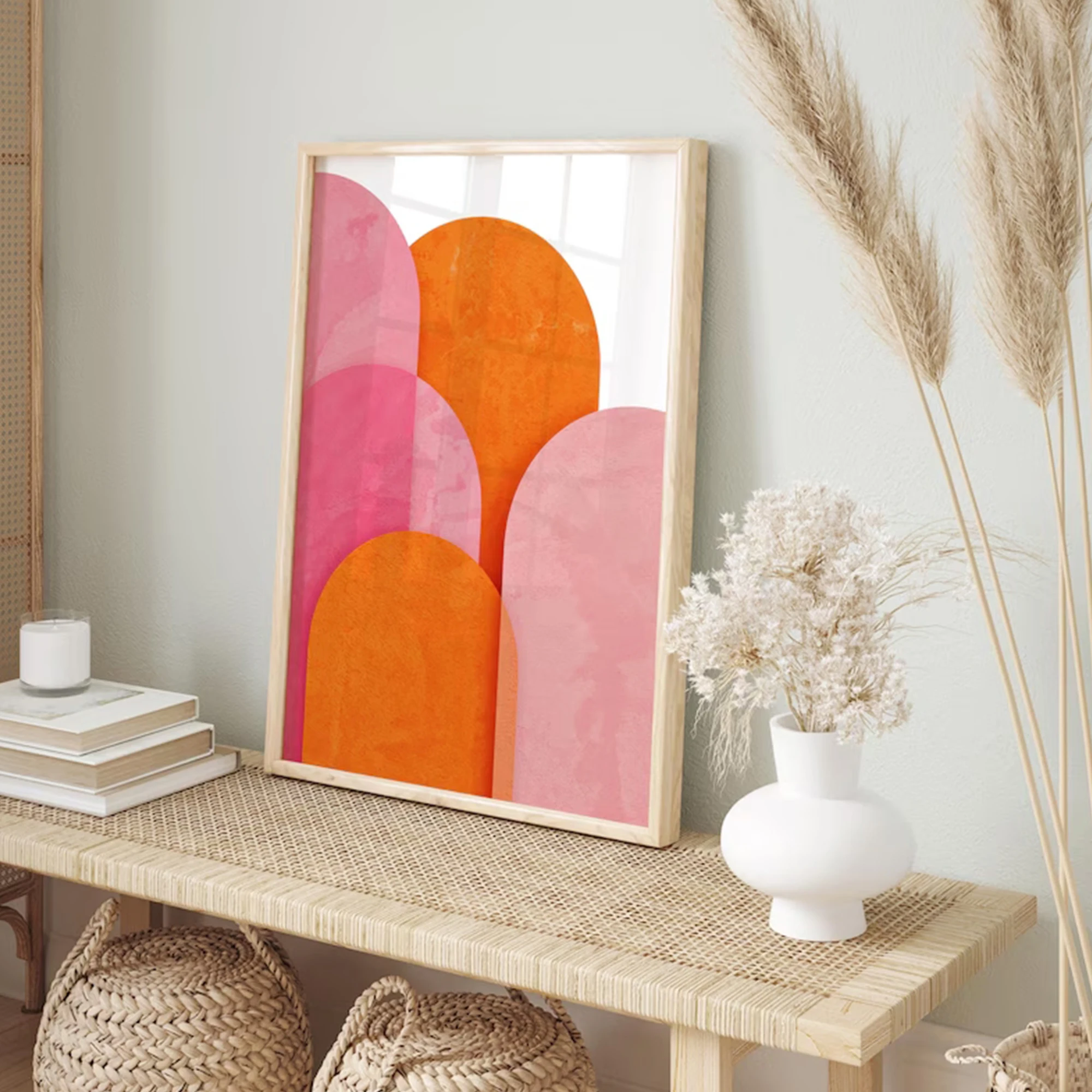 Moderne abstrakte bunte rosa o – Home Decor Orange Bewertung und Preis