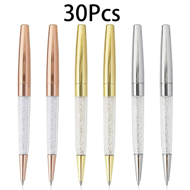 

30Pcs Diamond Crystal Pen High End Luxury Metal Ball Pen for Wedding Gifts