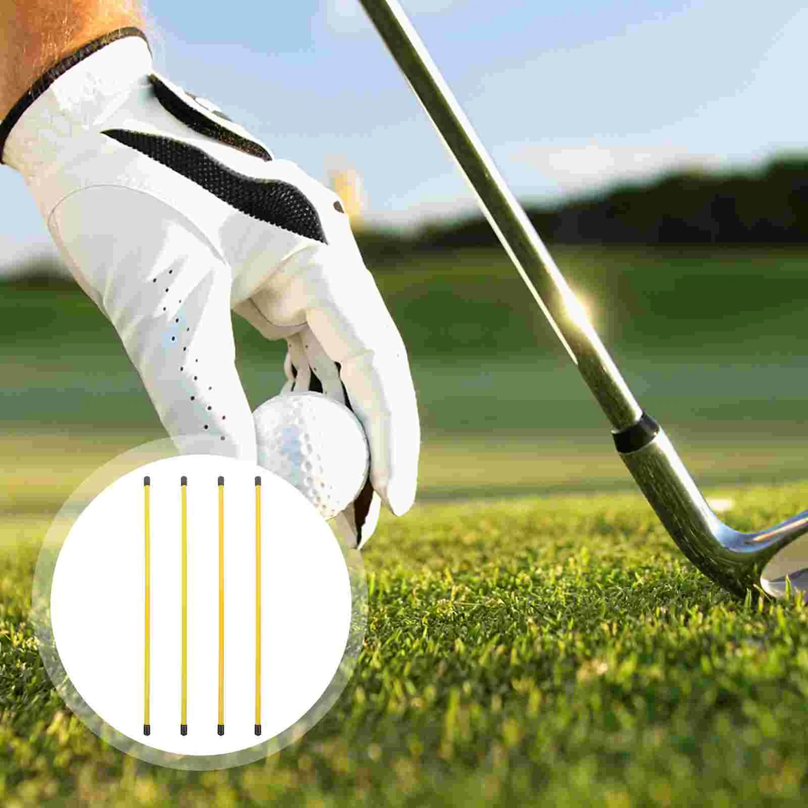 4 Pcs The Fence Golf Practice Aid Man Putter Alignment Sticks Composite Fiber Golfs Training Aids