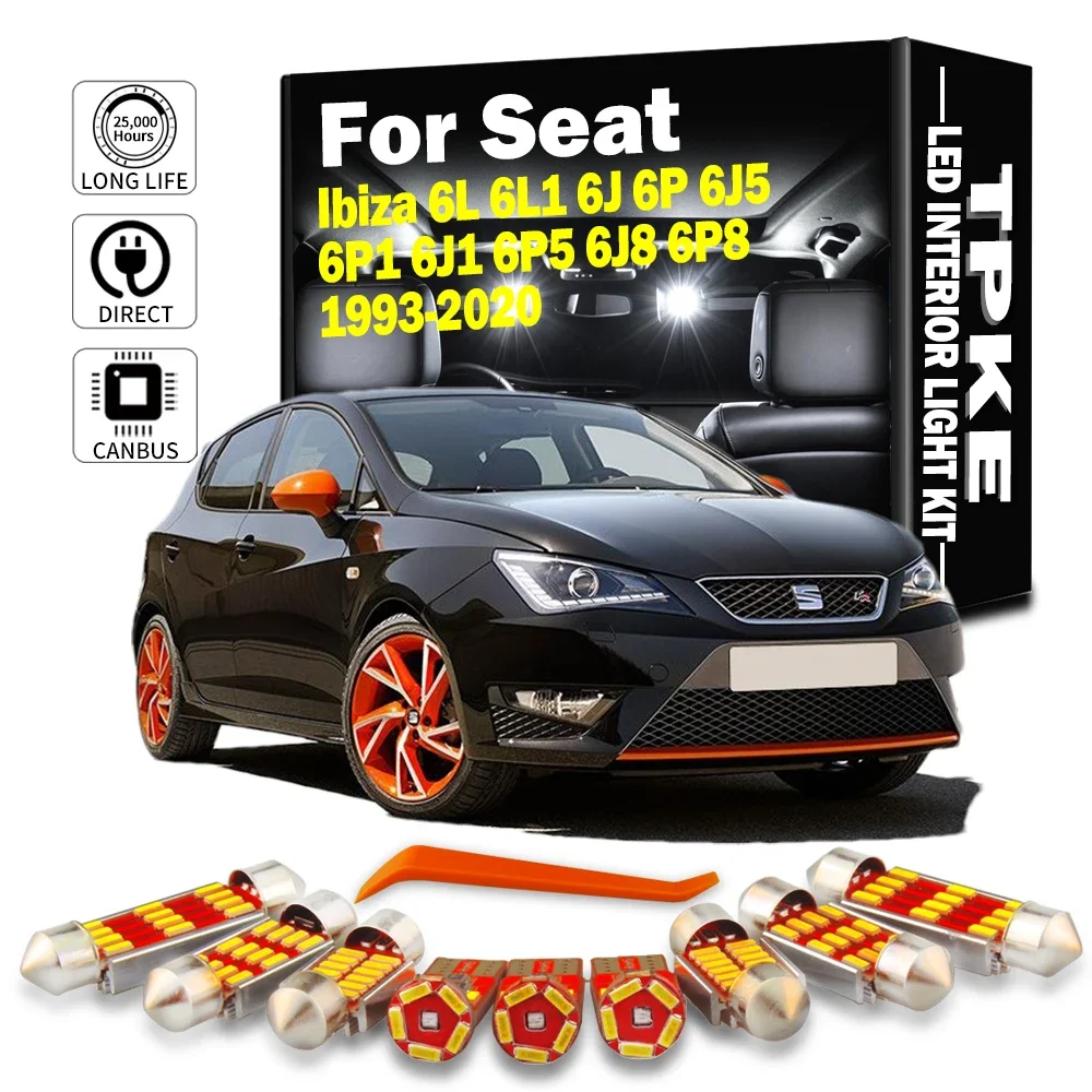 

Автомобильные светодиодные лампы TPKE, с картой памяти, для Seat Ibiza 6L, 6L1, 6J, 6P, 6J5, 6P1, 6J1, 6P5, 6J8, 6P8, 1993-2020