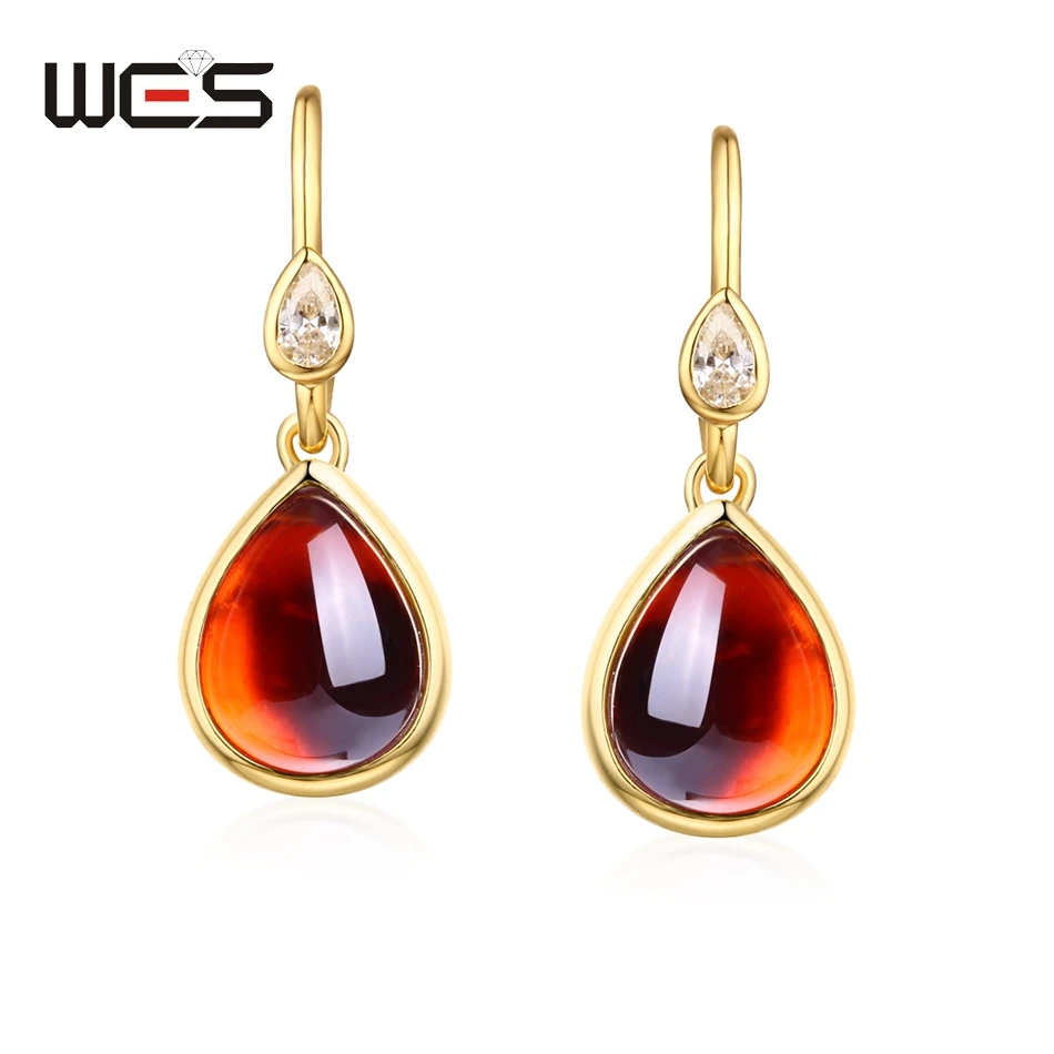 أقراط قطرة ماء من الفضة الإسترلينية للنساء ، عقيق طحلب طبيعي ، عقيق ، توباز ، كوارتز وردي ، هدايا خطبة عيد الميلاد #2