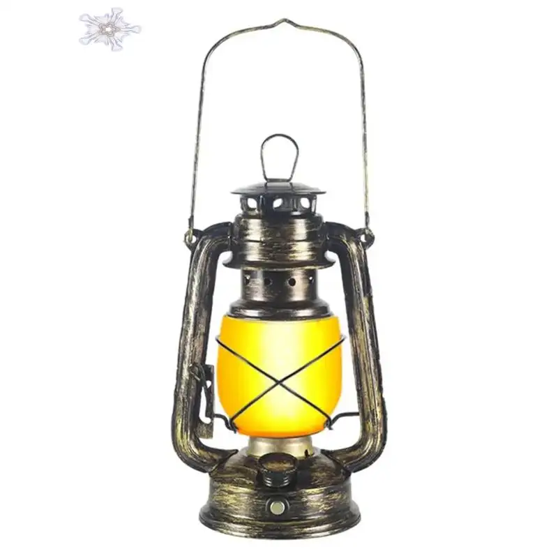 

Portable Camping Lamp USB Rechargeable Hanging Tent Lantern Without Remote Control Dynamic Flame Light Battery Powered