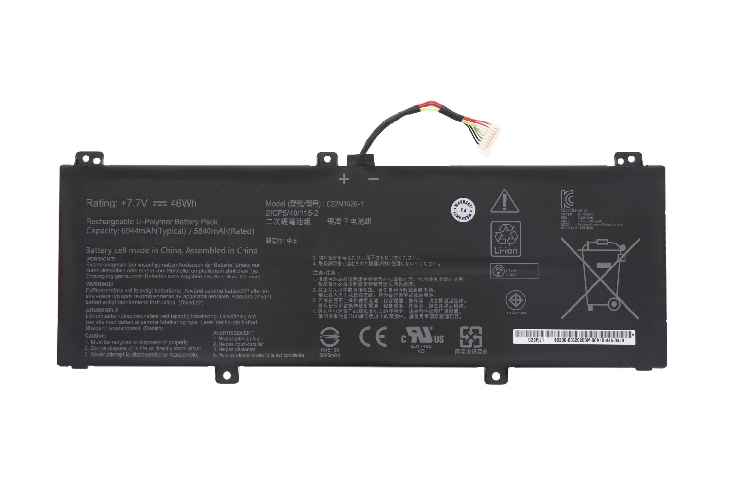 Imagem -04 - Bateria do Portátil Genuíno para Asus Chromebook Flip Série Notebook C22n1626 C22n16261 C213 C403na C213na C213sa 7.7v 46wh Novo