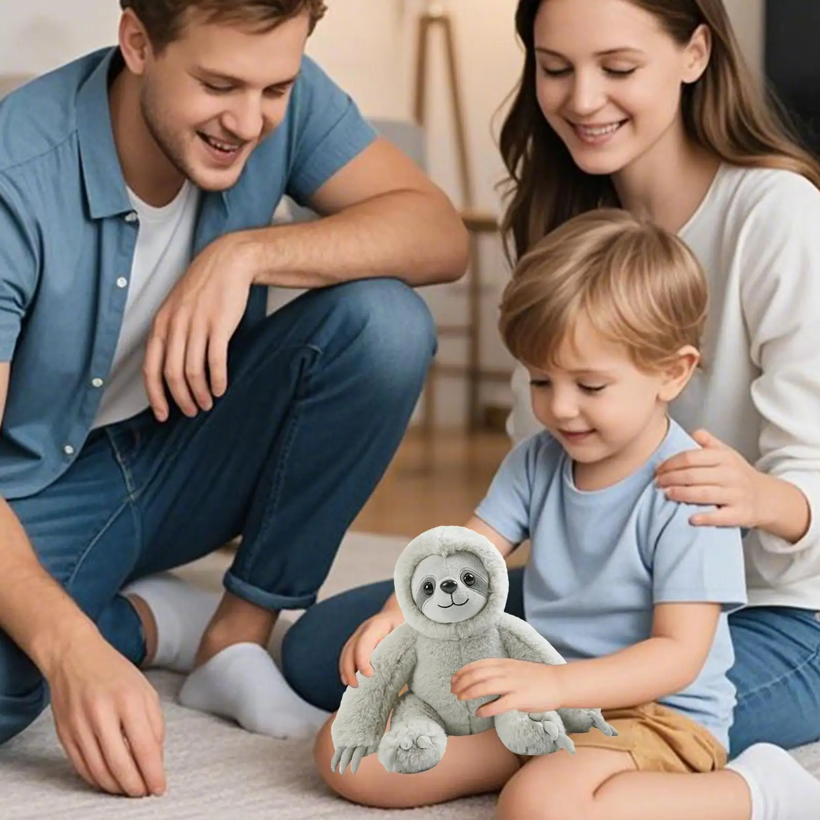 

Plush Sloth Doll Realistic Tabletop Sloth Plush Toy Soft Sleeping Companion Stuffed Animal Doll For Study Nursery Bedroom Bed