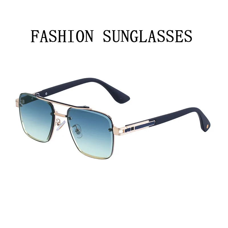 2025 kwadratowe okulary przeciwsłoneczne męskie luksusowe okulary przeciwsłoneczne bez oprawek damskie Vintage modne okulary Gafas De Sol Hombre Lunette De Soleil — zdjęcie 5