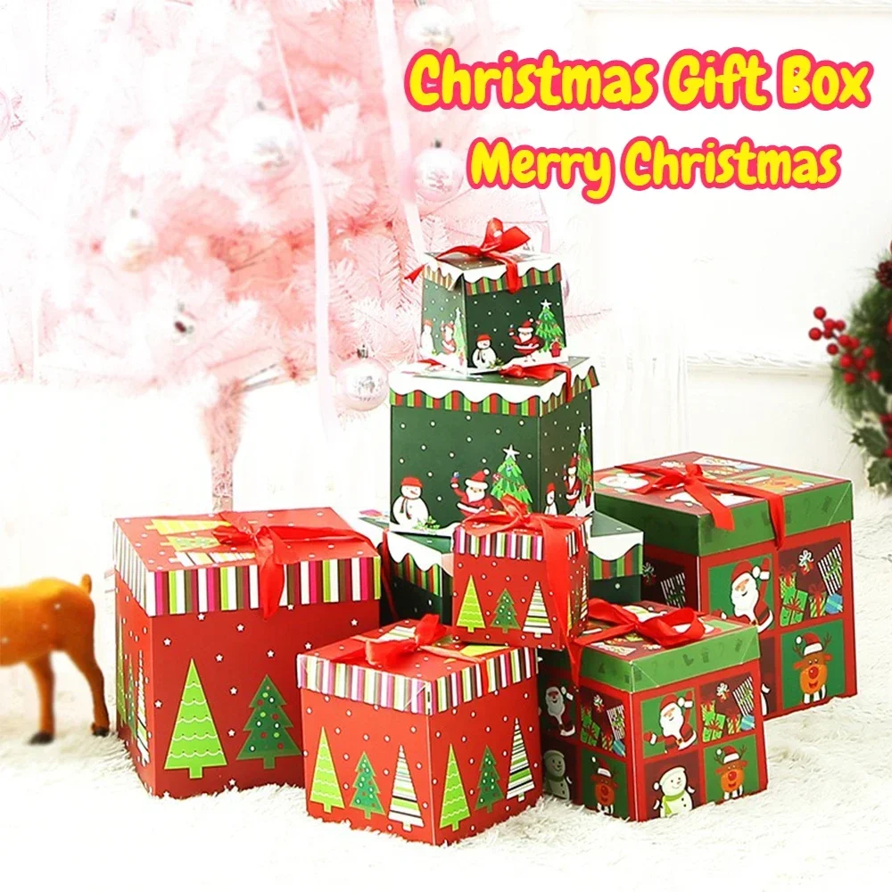 

New Christmas New Personalised Christmas Eve Gift Box Festive Party Room Tabletop Counter Ornament Candy Gift Box New Year 2025