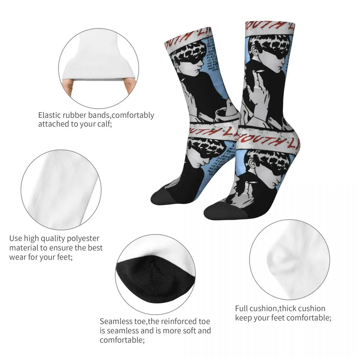 Winter Warm Fashion Men's Women's Sonic Youth Car Dating Socks Sweat Absorbing Basketball Socks