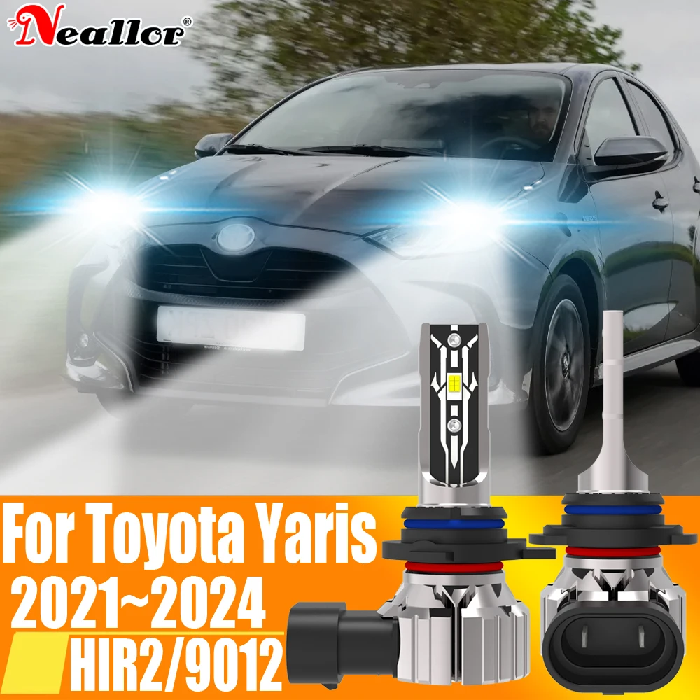 

2pcs HIR2 9012 Led Headlight Canbus No Error Car Bulb High Power 6000K White Light Diode Lamp 12v 55w For Toyota Yaris 2021~2024