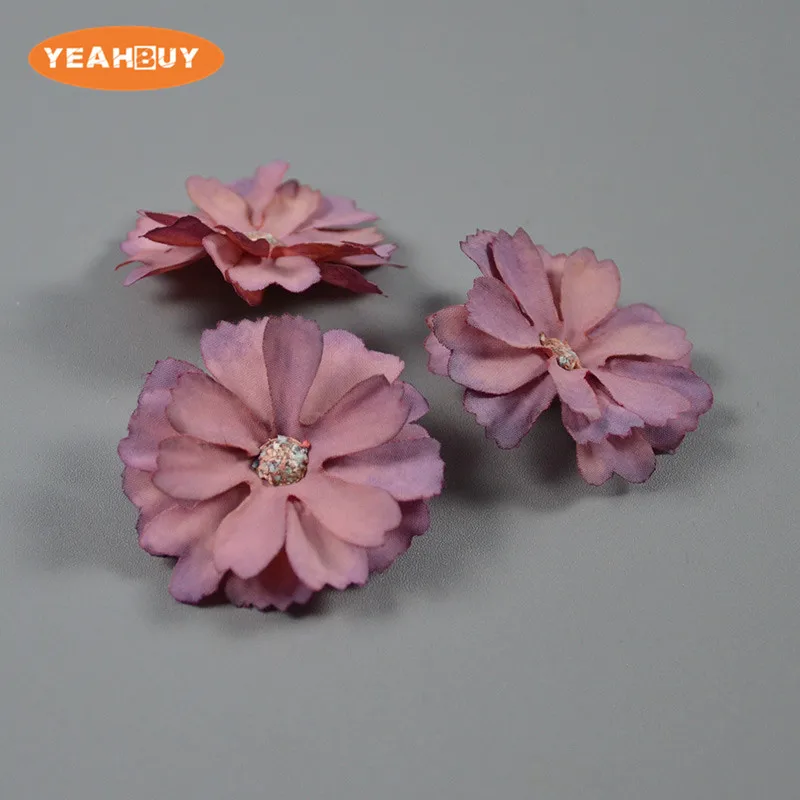 100pcs 10Colors Silk Daisy Flower Heads Home Simulation Flower Wedding Decor For Scrapbooking Handicraft Festival Decoration