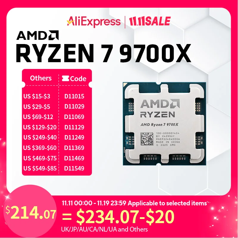 

AMD Ryzen 7 9700X AMD R7 9700X CPU 8-Core 16-Thread 5.5GHz Unlocked Desktop Processor Socket AM5 Gaming CPU Without Package