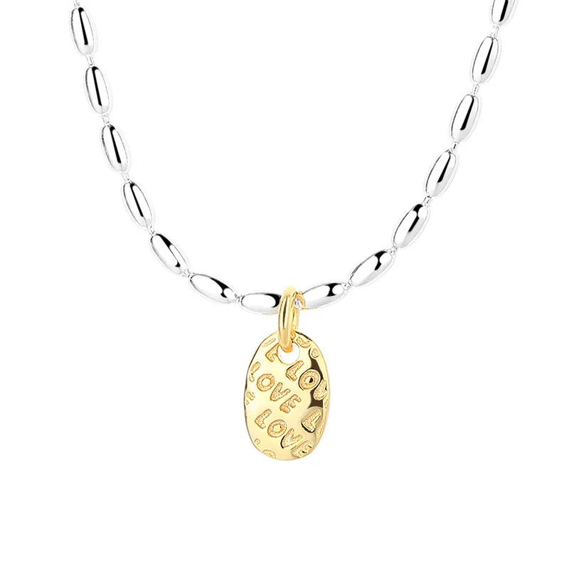 

Ювелирные изделия из чистого серебра S925, золотое и серебряное ожерелье контрастного цвета для женщин, легкий роскошный модный подарок на день рождения