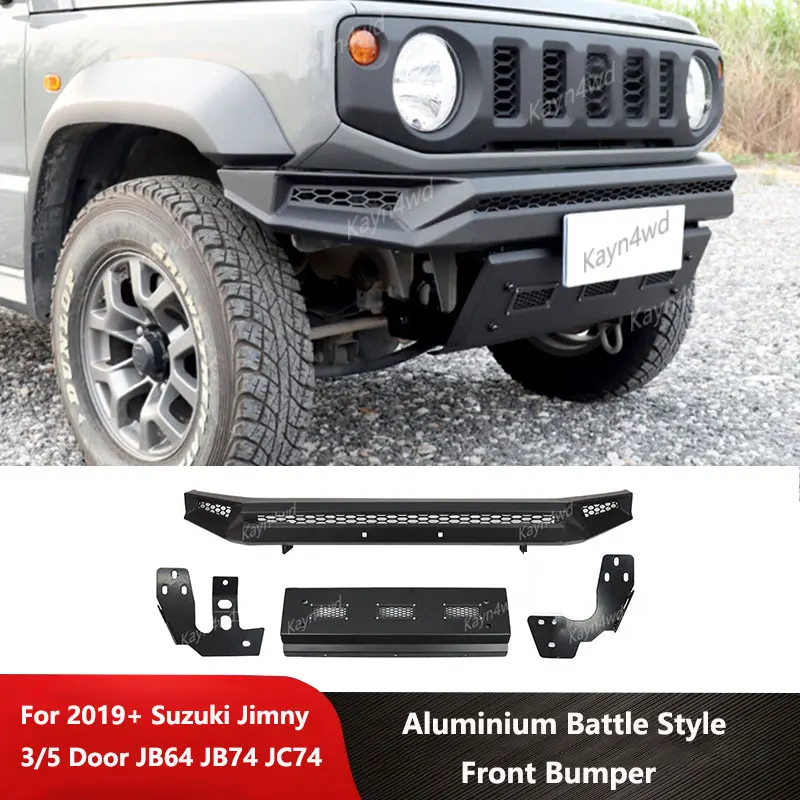 

Off Road 4x4 Exterior Accessories Aluminium Battle Style Front Bumper Guard Kits For 2019-2025 SUZUKI Jimny JB64 JB74 JC74