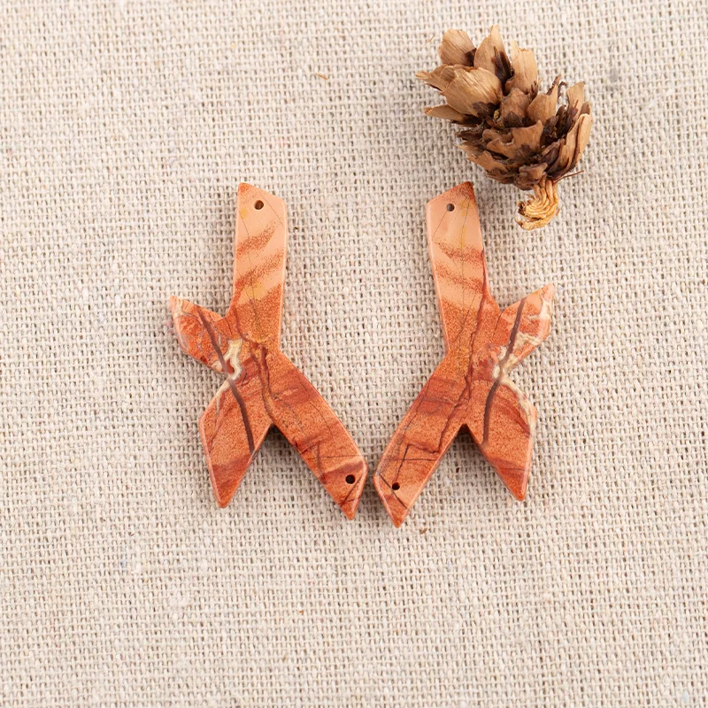 

B&F Red River Jasper Earring Beads for Jewelry Making, Handmade Natural stones beads, Stones for jewelry Making Supplies