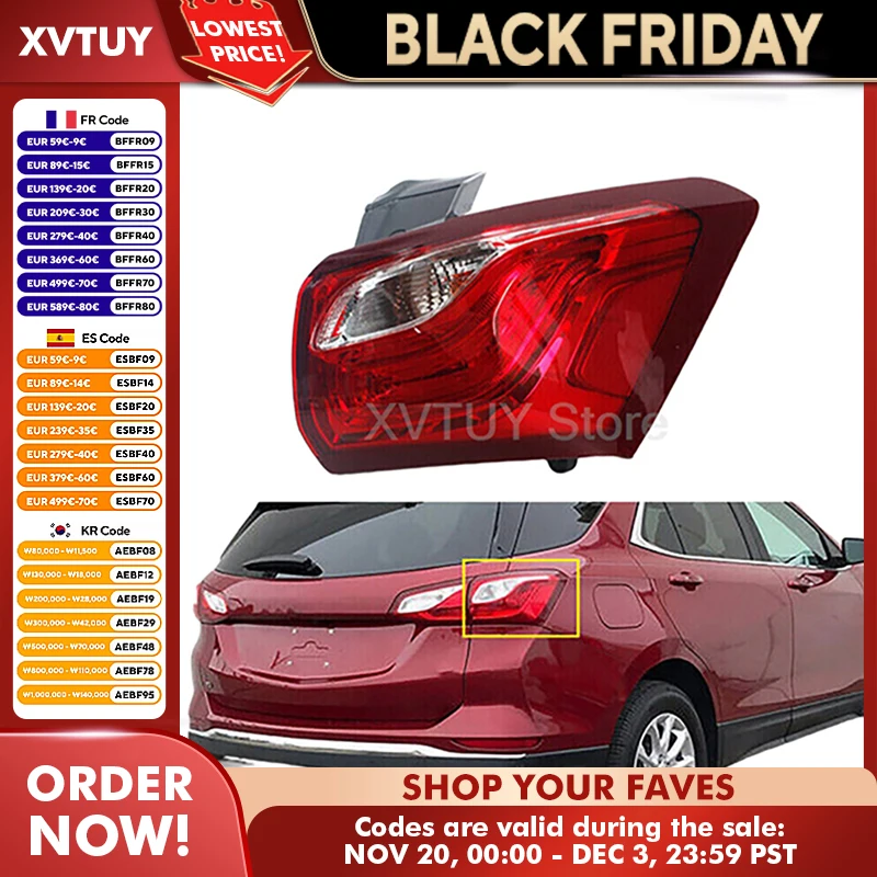 

Внешний задний фонарь стоп-сигнала для Chevrolet Equinox 2018 2019 2020, задний указатель поворота, светодиодный автомобильный задний фонарь в сборе