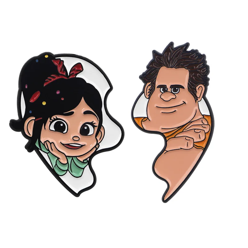 2pcs Cartoon Wreck-It Ralph Vanellope Enamel Pins Brooches Accessories for Backpack Bag Hat Gifts Collection