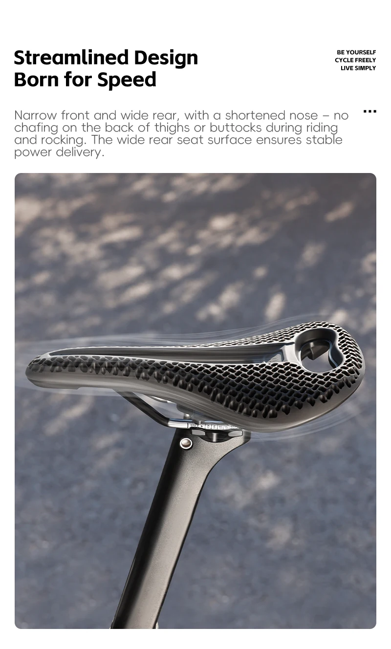 WEST BIKING 3D Honeycomb Fahrradsattel Atmungsaktiver Hohlsitz zur Druckentlastung Leichtgewichtiger Sitz für Rennräder und Mountainbikes für Langstrecken – Detail 8