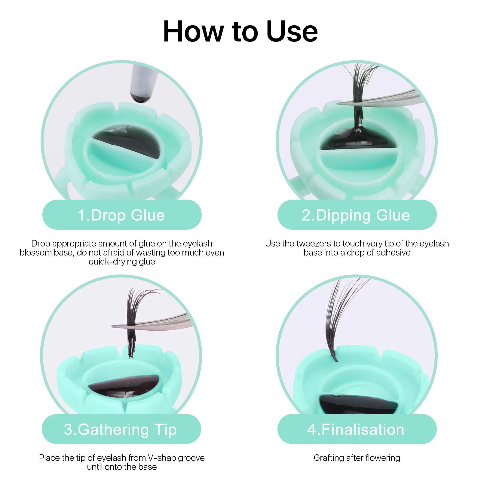 

100Pcs Pigment Holder Sturdy Eyelash Makeup Tool Cup for Glue and Color Fast Use No Mess Reliable Design Ring Cup