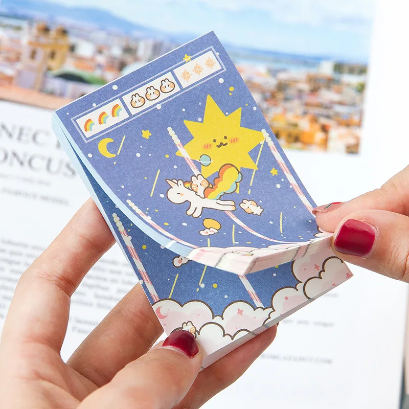 100pcs/pack Nicole Meow Cartoon Kawaii Cat Tearable Message Note Portable Notebook Memo Non-sticky