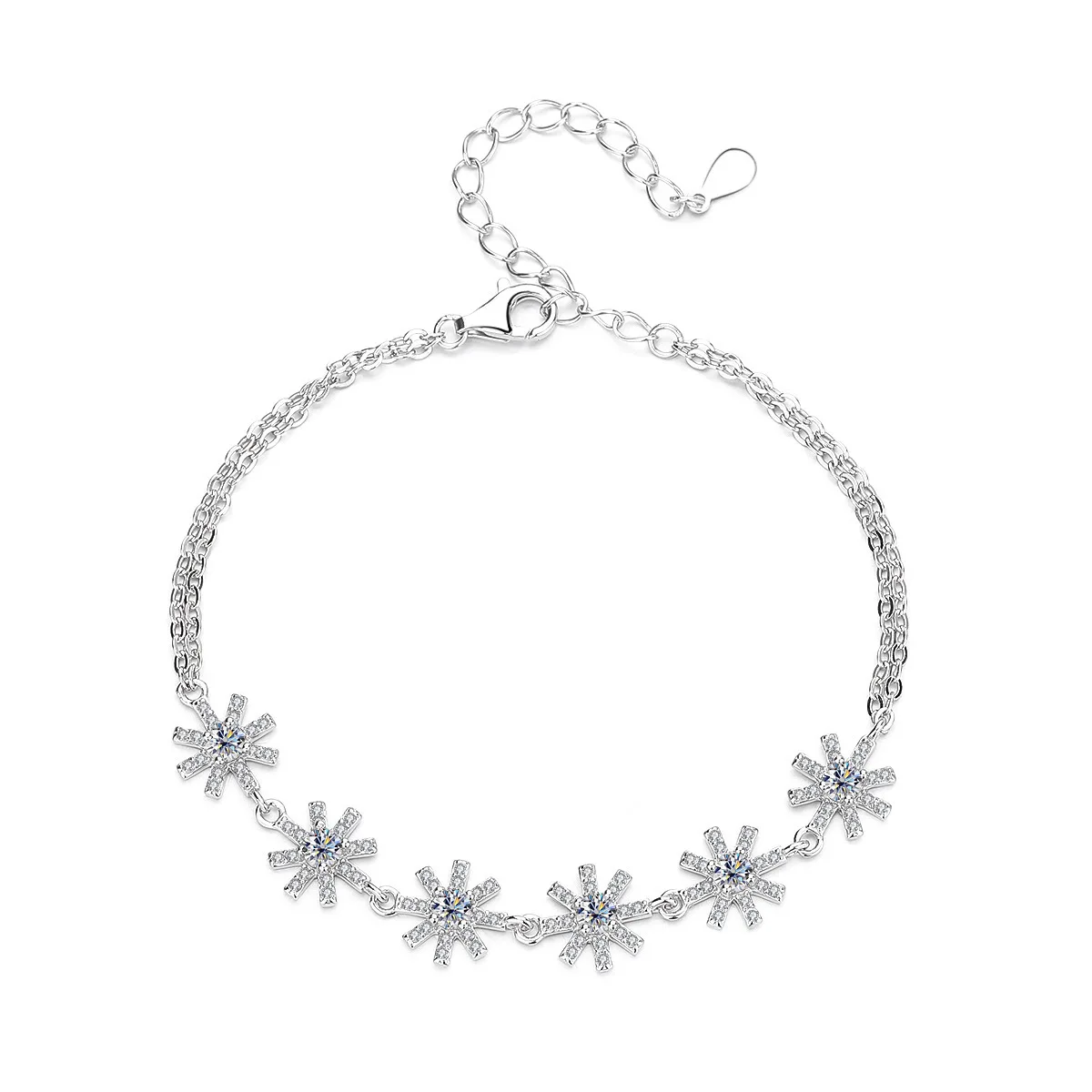 

Браслеты Butterflykiss 3 мм с муассанитом для женщин, стерлинговое серебро 925 пробы, регулируемые ручные цепочки, цветочный дизайн, ювелирные изделия, подарок на вечеринку GRA