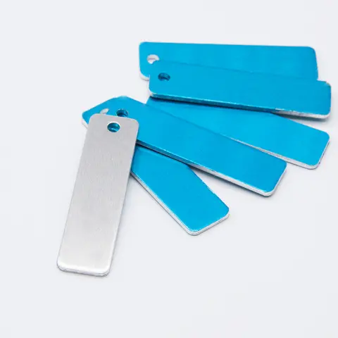 30pcs Rectangle Aluminum Stamping Blanks Rectangle Metal Engraving Tags 12x45mm