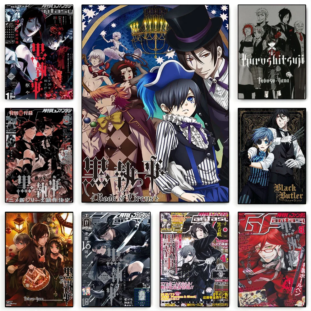 1 قطعة أنيمي الأسود بتلر المشارك ورقة طباعة غرفة المعيشة المنزلي غرفة نوم مدخل بار مطعم مقهى الفن اللوحة الديكور