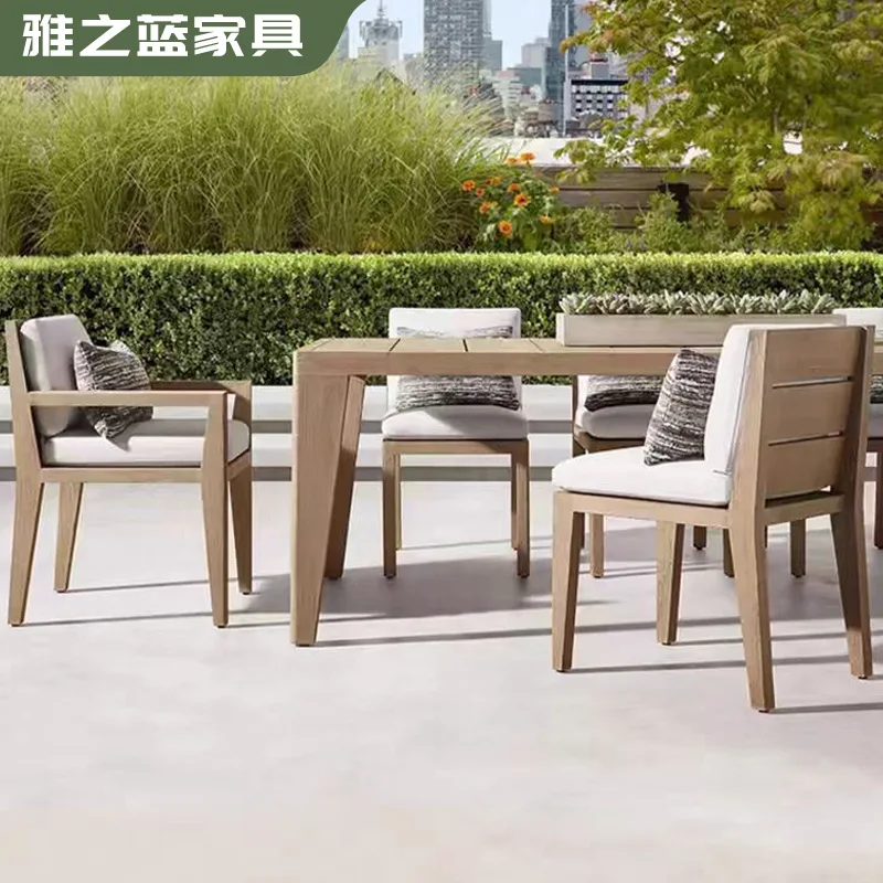 

Outdoor Dining Table And Chairs Villa Courtyard Outdoor Solid Wood Dining Table And Chairs Hotel Teak