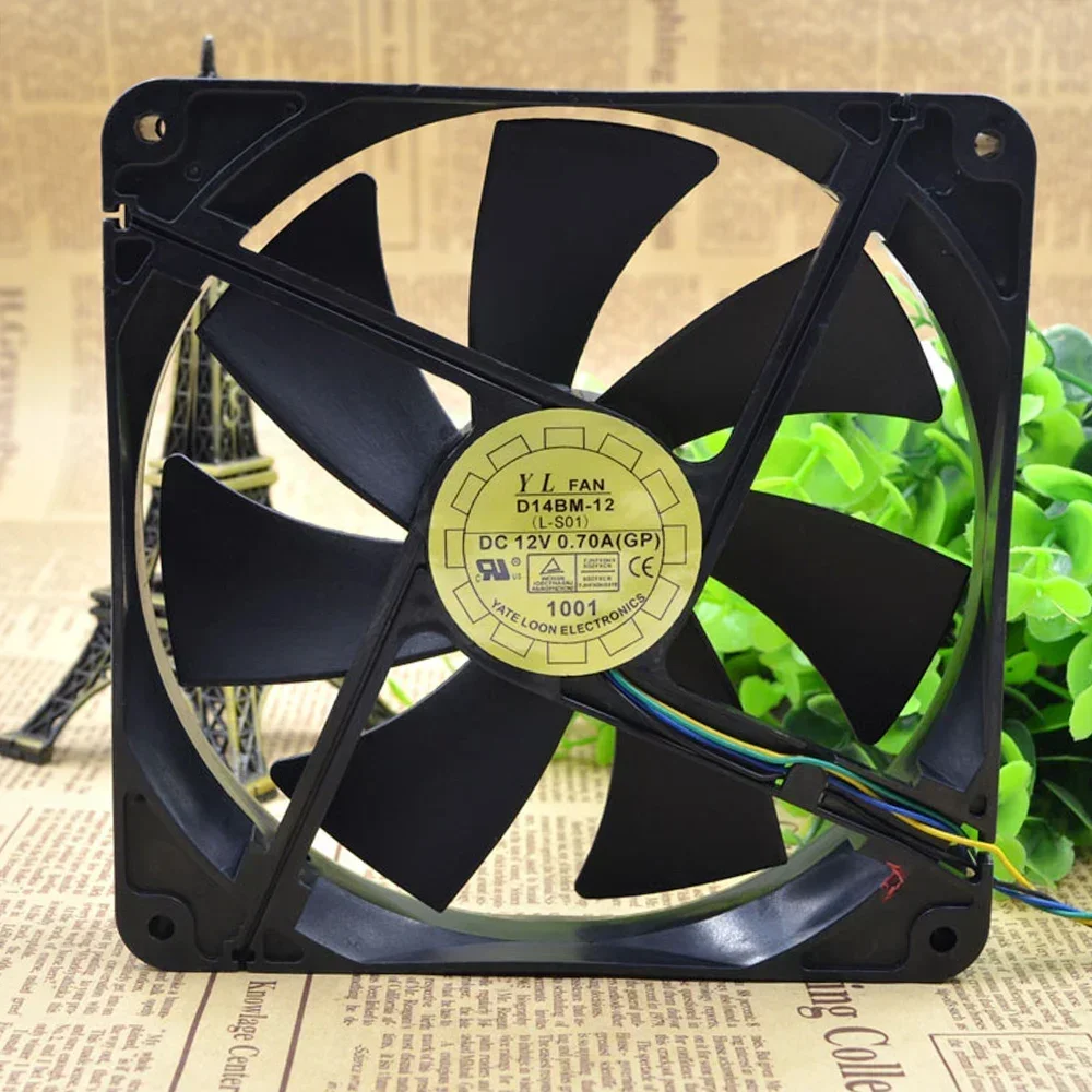 

+New for Original 14cm 12V 0.70A D14BM-12 14025 140*140*25MM Double Ball Fan