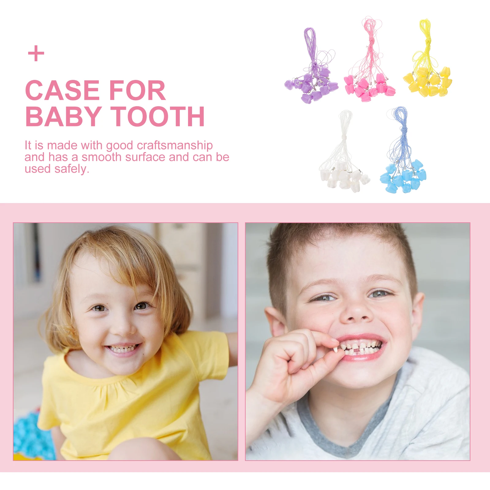 

50pcs Baby Tooth Box Children Dental Keepsake Holder Deciduous Teeth Collection Storage Case Stylish Safe Smooth Surface