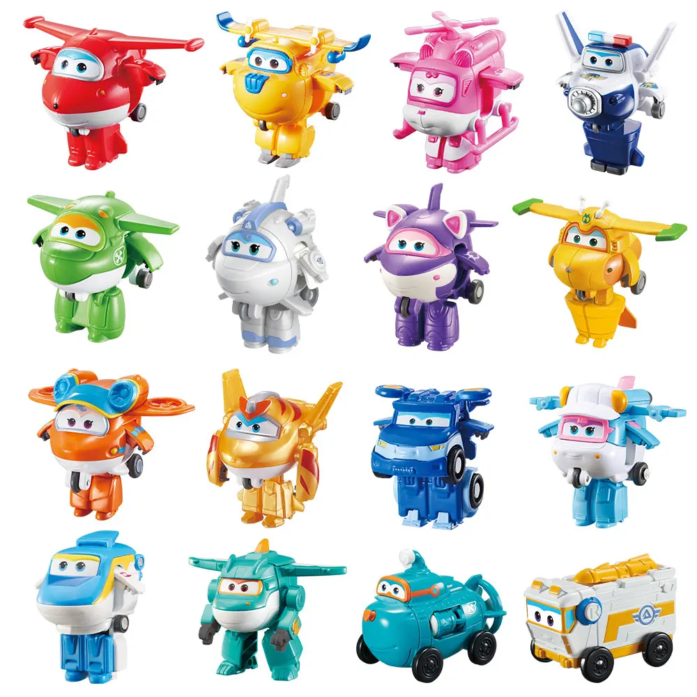 36 Types Super Wings 2'' Scale Mini Transforming Anime Deformation Plane Robot Action Figures Transformation Toys For Kids Gifts