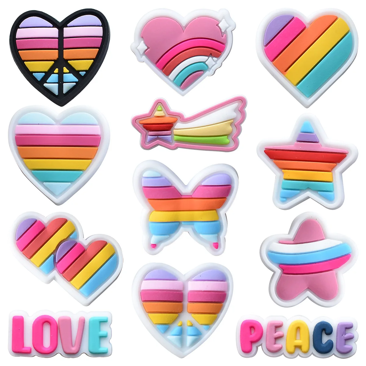 Peace Lover Shoe Charms for Crocs Sandals Kids Clogs Pins Boy Girls Badges Men Jeans Women Decorations Buckle Shoes Accessories