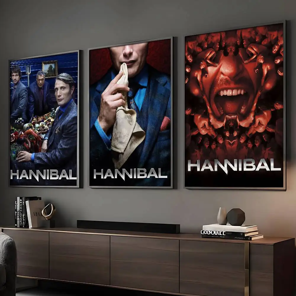 Classic Horror TV Series H-HannibalS Poster Sticky Wall Art Printing Waterproof Home Living Bed Room Bar Aesthetic Decor