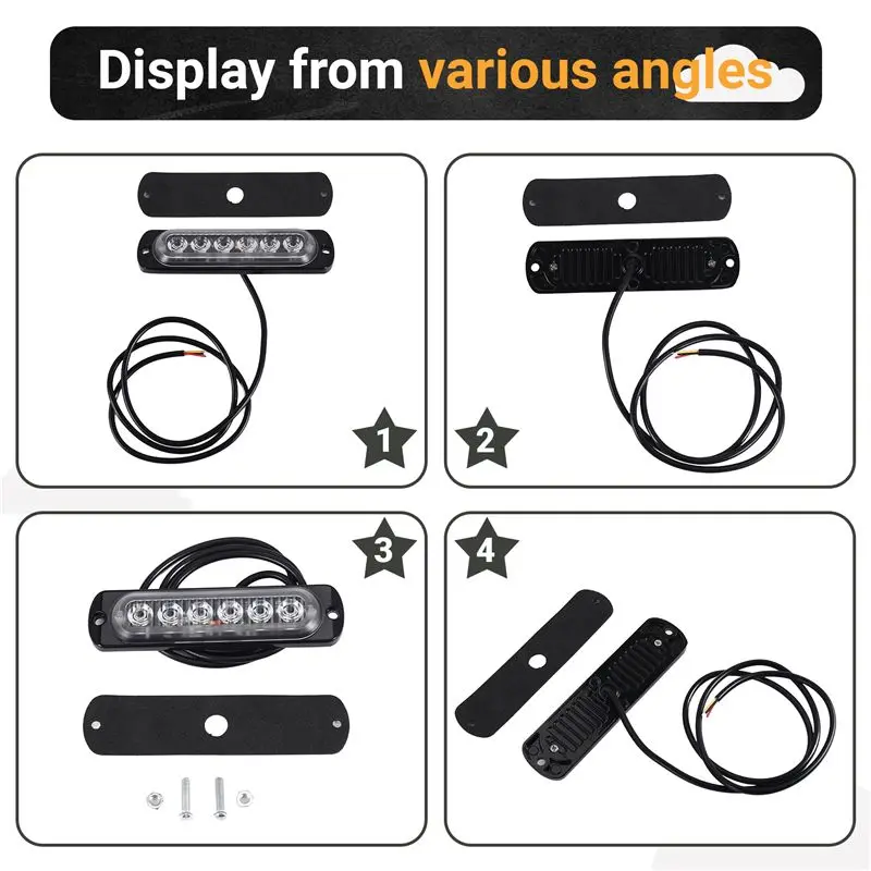 12V-24V 6LED Light Flash Emergency Car Vehicle Warning Strobe Flashing